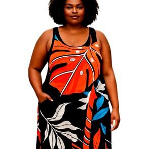 NWT Shein 0X Women's Sleeveless Maxi BOHO Sun Dress Plus Size14W 16W New Tags